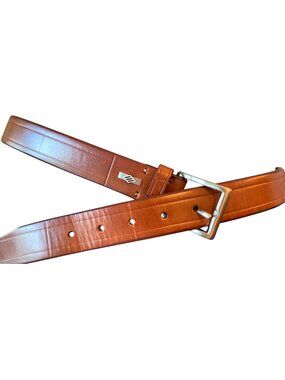 Joseph Abboud Italian Leather Brown Belt With Polished Buckle 36/90